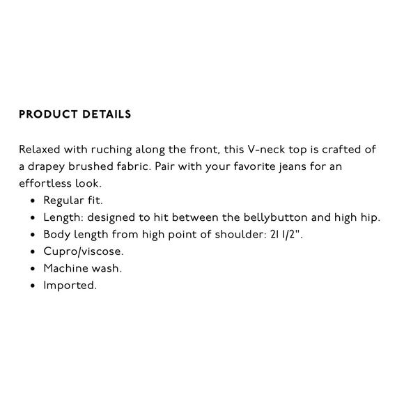 Madewell Black Brushed Ruched-Front Top NWT Size Small - Picture 8 of 11